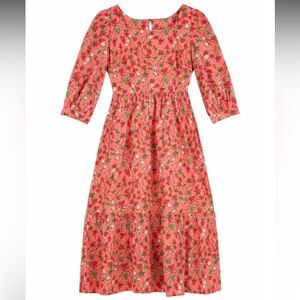 JOANIE Candice Strawberry Print Midi Dress US 8 / UK 12